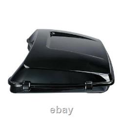 Black Razor Trunk Backrest & Mount Plate Fit For Harley Tour Pak Road King 09-13