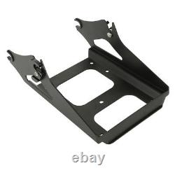 Black Razor Trunk Backrest & Mount Plate Fit For Harley Tour Pak Road King 09-13