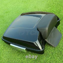 Black Razor Trunk Backrest Mount Rack Fit For Harley Tour Pak Road Glide 14-2022