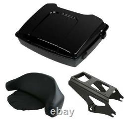 Black Razor Trunk Backrest Mount Rack Fit For Harley Tour Pak Touring 2009-13 12