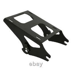 Black Razor Trunk Backrest Mount Top Rack Fit For Harley Tour Pak Touring 14-22