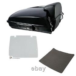 Black Razor Trunk Backrest Plate Fit For Harley Tour Pak Road King Glide 2014-22