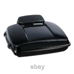 Black Razor Trunk Backrest Plate Fit For Harley Tour Pak Road King Glide 2014-22