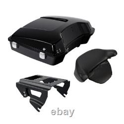 Black Razor Trunk Backrest Solo Mount Fit For Harley Tour Pak Road King 09-13 10