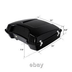 Black Razor Trunk Backrest Solo Mount Fit For Harley Tour Pak Road King 09-13 10