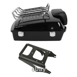 Black Razor Trunk Backrest Top Rack Mount Fit For Harley Tour Pak Touring 09-13