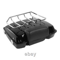 Black Razor Trunk Backrest Top Rack Mount Fit For Harley Tour Pak Touring 09-13