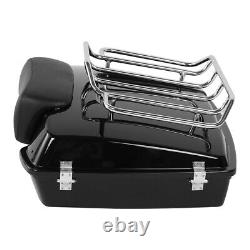 Black Razor Trunk Backrest Top Rack Mount Fit For Harley Tour Pak Touring 09-13