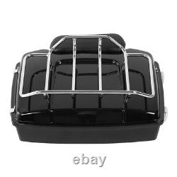 Black Razor Trunk Backrest Top Rack Mount Fit For Harley Tour Pak Touring 09-13