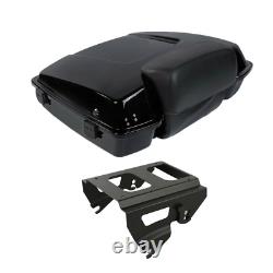 Black Razor Trunk Backrest with Solo Mount Fit For Harley Tour Pak Road King 09-13