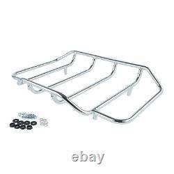 Black Razor Trunk Pad Top Rack Mount Plate Fit For Harley Tour Pak Touring 14-22