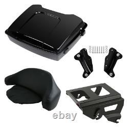 Black Razor Trunk Solo Mount Docking Kit Fit For Harley Tour Pak Touring 09-13