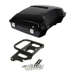 Black Razor Trunk Solo Mount Rack Fit For Harley Tour Pak Pack Touring 1997-2008
