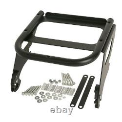 Black Razor Trunk Solo Mount Rack Fit For Harley Tour Pak Pack Touring 1997-2008