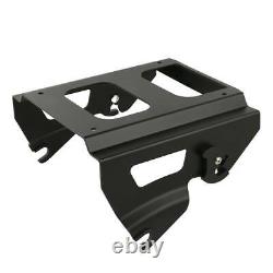 Black Razor Trunk withPad Solo Mount Rack Fit For Harley Tour Pak Road Glide 09-13
