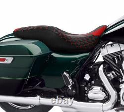 Black Red Driver Passenger Seat Fit For Harley Touring Street Road Glide 09-23