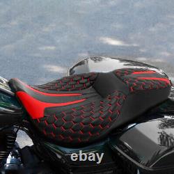 Black Red Driver Passenger Seat Fit For Harley Touring Street Road Glide 09-23