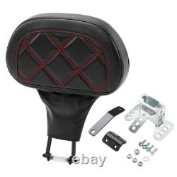 Black+Red Stitching Driver Backrest Pad Fit For Harley Touring Road Glide 09-23