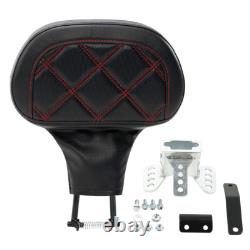 Black+Red Stitching Driver Backrest Pad Fit For Harley Touring Road Glide 09-23