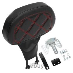 Black+Red Stitching Driver Backrest Pad Fit For Harley Touring Road Glide 09-23