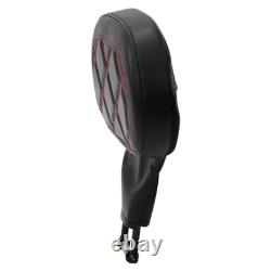 Black+Red Stitching Driver Backrest Pad Fit For Harley Touring Road Glide 09-23