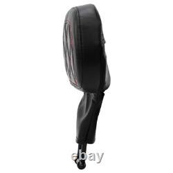 Black+Red Stitching Driver Backrest Pad Fit For Harley Touring Road Glide 09-23