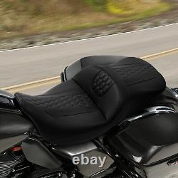 Black Rider Passenger Seat Fit For Harley Touring Street Road Glide King 09-23