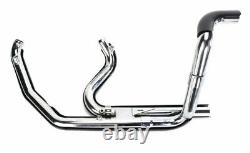 Black S&S Power Tune Crossover Headers Exhaust Dual Pipes 09-2016 Harley Touring
