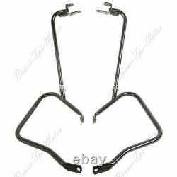 Black Saddlebag Guard Bracket for Harley Touring FLHR Road Glide Road King BT