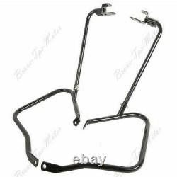 Black Saddlebag Guard Bracket for Harley Touring FLHR Road Glide Road King BT