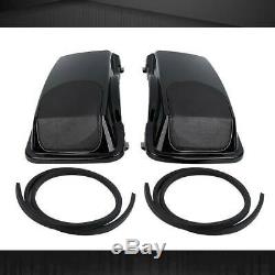 Black Saddlebag Speaker Lid Bag For Harley Tour Street Glide Road King 1993-2013