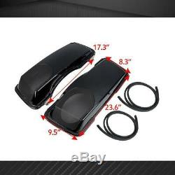 Black Saddlebag Speaker Lid Bag For Harley Tour Street Glide Road King 1993-2013