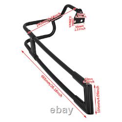 Black Saddlebag Twin Rail Guard Guard Support Bracket Fit For Harley Touring