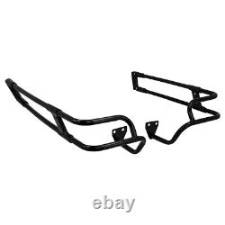 Black Saddlebag Twin Rail Guard Guard Support Bracket Fit For Harley Touring