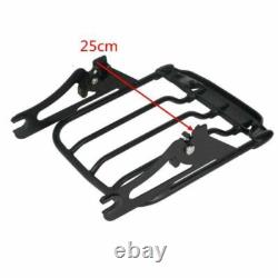 Black Sissy Bar Backrest Rack Docking Kit Fit For Harley Touring Glide 2009-2013