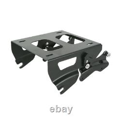 Black Solo Mount Rack Docking Hardware Fit For Harley Tour Pak Road King 2014-23