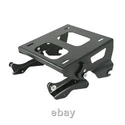 Black Solo Mount Rack Docking Hardware Fit For Harley Tour Pak Road King 2014-23