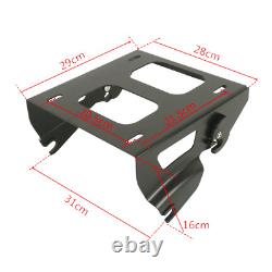 Black Solo Mount Rack Docking Hardware Fit For Harley Tour Pak Road King 2014-23