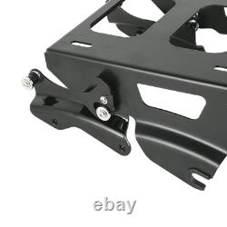 Black Solo Mount Rack Docking Hardware Fit For Harley Tour Pak Road King 2014-23