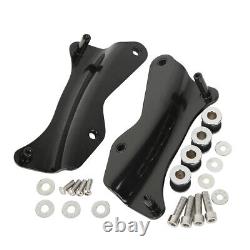 Black Solo Mount Rack Docking Hardware Fit For Harley Tour Pak Road King 2014-23