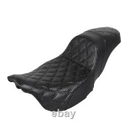 Black Step-Up Extended Reach Seat For Harley Touring Road King Glide FLTRX 08-up