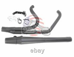 Black Thunderheader 2 into 1 2-1 Exhaust Header Pipe System Harley Touring 10-16