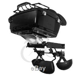 Black Tour Pak Pack Accessory Motor Storage Rack Fits Harley Touring Wall Mount