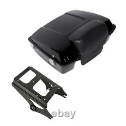 Black Trunk Chopped Backrest Mount Rack Fit For Harley Touring Tour Pak 2009-13