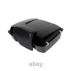 Black Trunk Chopped Backrest Mount Rack Fit For Harley Touring Tour Pak 2009-13