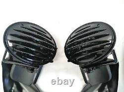 Black Vented Lower Fairing w 6x9 Speaker Boxes Pods for 1994-2013 Harley Touring