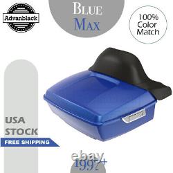 Blue Max King Tour Pack Pak Trunk For Harley Street Road Electra Glide 1997+