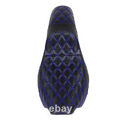 Blue Stitching Tour Step-Up Lattice Stitch Seat For Harley Touring Models 08-23