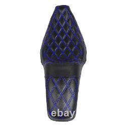 Blue Stitching Tour Step-Up Lattice Stitch Seat For Harley Touring Models 08-23