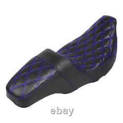 Blue Stitching Tour Step-Up Lattice Stitch Seat For Harley Touring Models 08-23